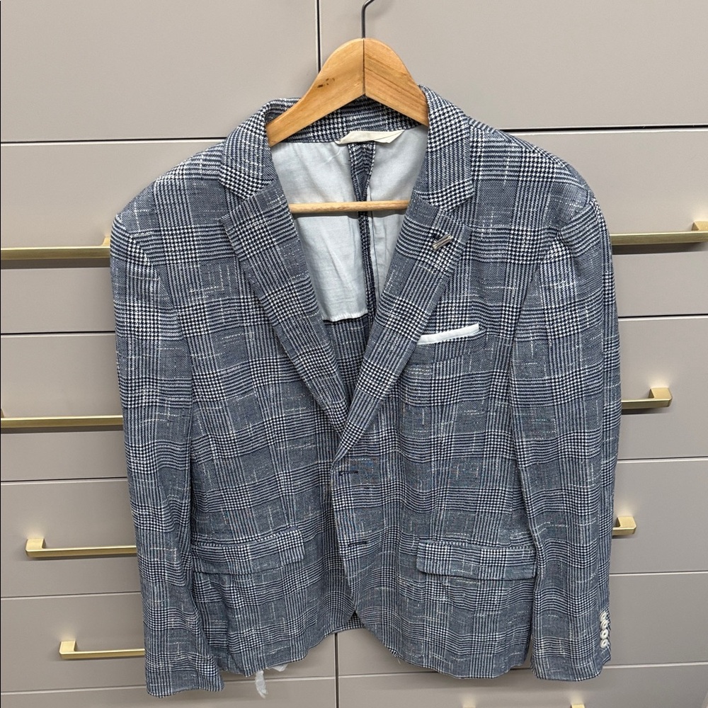 Zara Gray Plaid Blazer